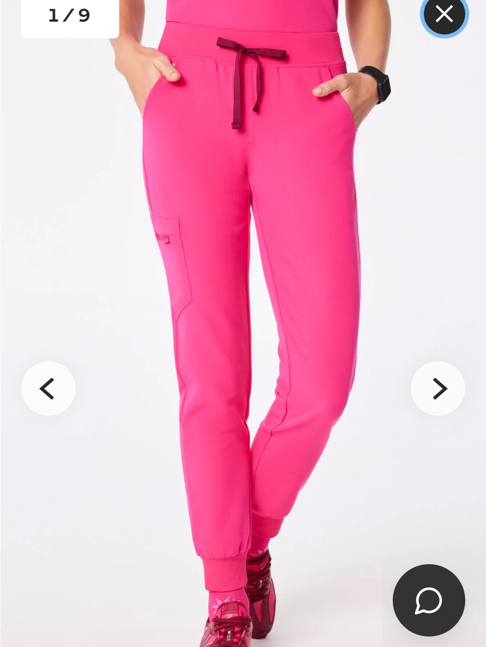 Figs Zamora Jogger Scrub Pant nwt   Color shocking pink